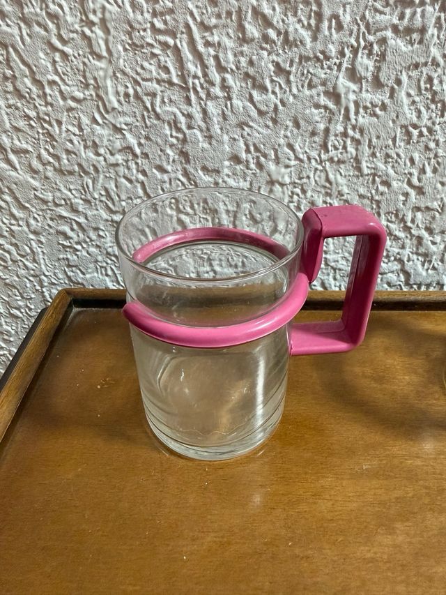 Set 7 Vasos Vintage con Asa Rosa