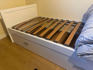 Estructura cama blanca con 2 somieres