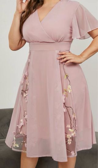 Vestido rosa fiesta floral talla XXL