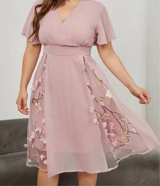 Vestido rosa fiesta floral talla XXL