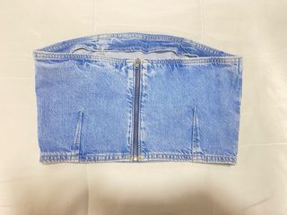 Top vaquero sin tirantes