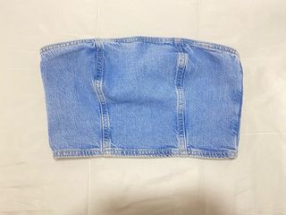 Top vaquero sin tirantes