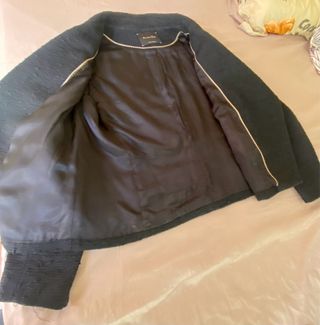 Chaqueta negra estilo motero, de vestir