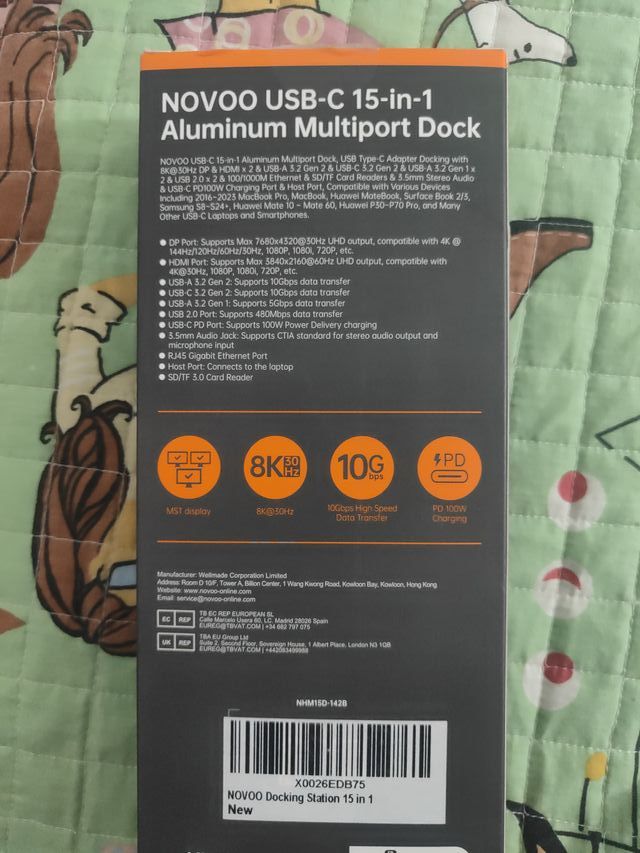 Estación Acoplamiento NOVOO 15 en 1 USB C