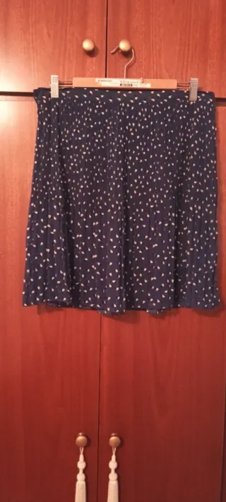 Falda plisada Pepe Jeans azul y beige