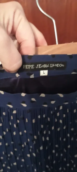 Falda plisada Pepe Jeans azul y beige