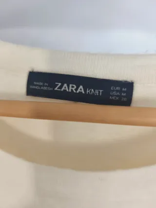 Vestido Zara blanco con perlas