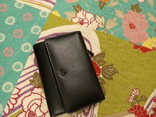 Cartera de piel Benetton negra mujer
