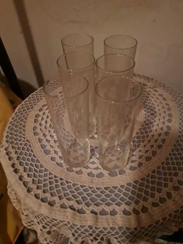 6 bicchieri in tubo di vetro