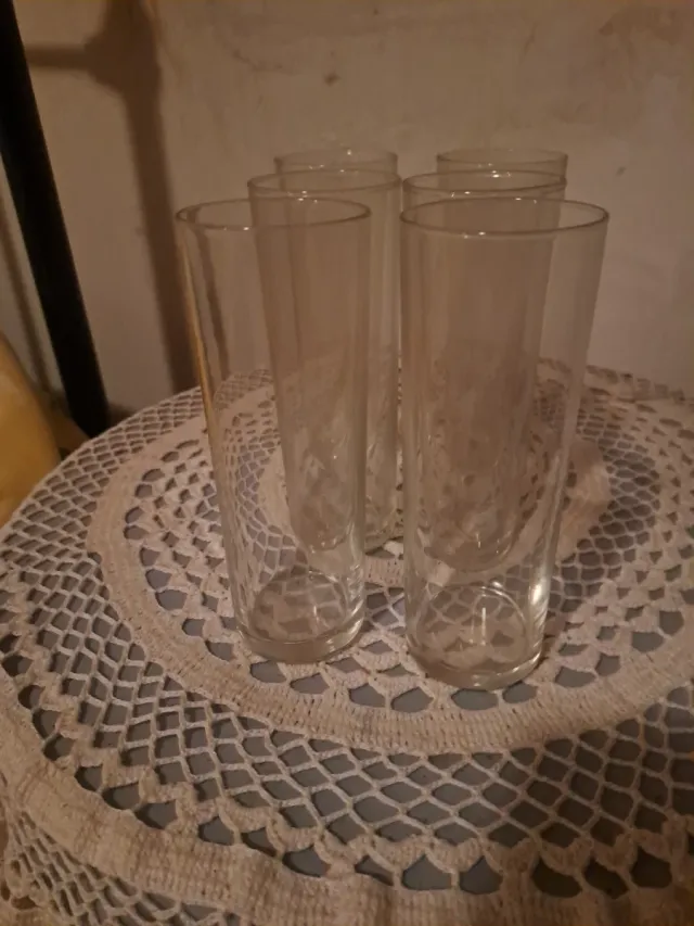 6 bicchieri in tubo di vetro