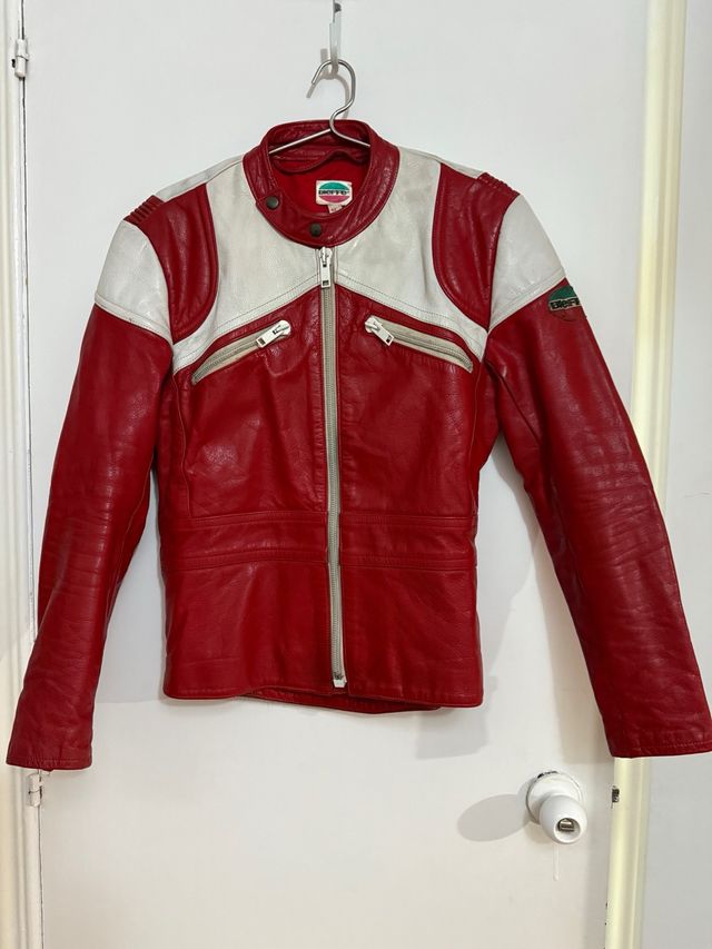 Chaqueta Moto Mujer Bieffe Roja y Blanca