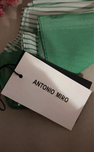 Pañuelo Antonio Miró verde y blanco