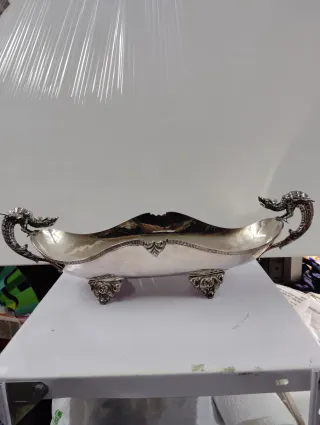 Bandeja Plata Antigua Decorada