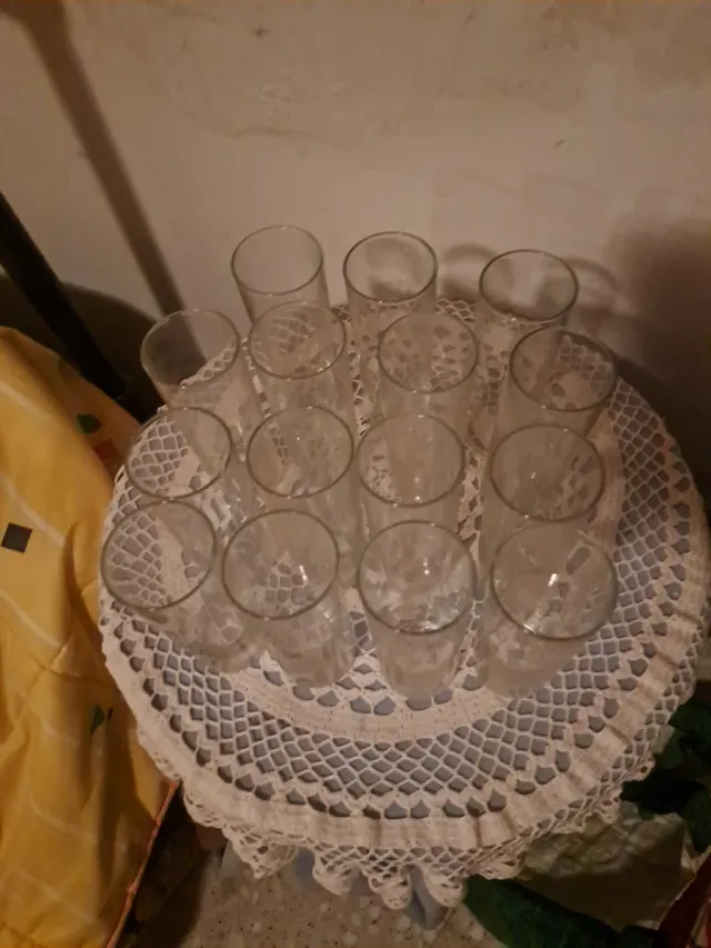 10 bicchieri in tubo di vetro