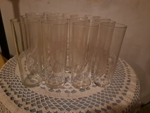 10 bicchieri in tubo di vetro