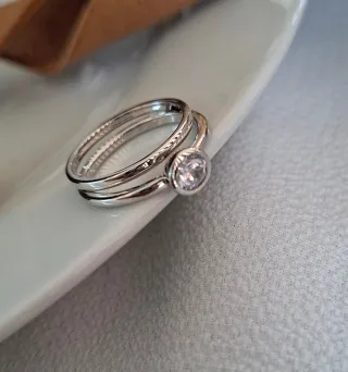 Anillos Plata Ley con Circonita