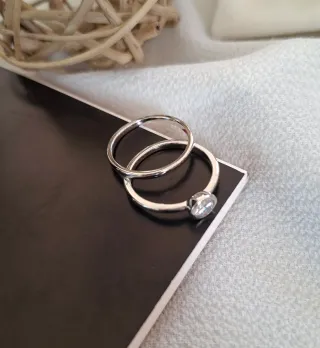 Anillos Plata Ley con Circonita