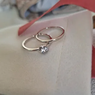 Anillos Plata Ley con Circonita