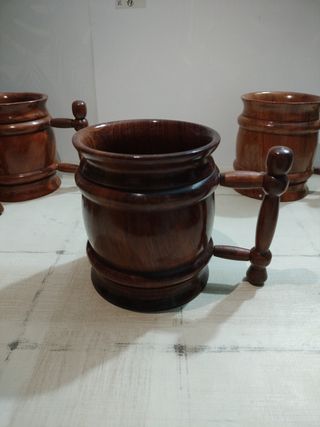 Jarras de madera rústicas (Set de 6)