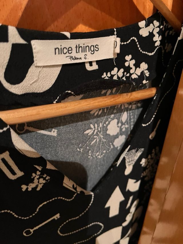 Vestido Nice Things estampado blanco y negro