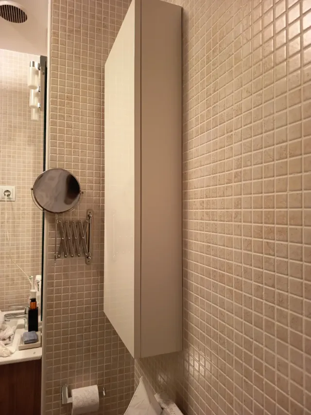 Armario baño pared blanco lacado Baldas de cristal