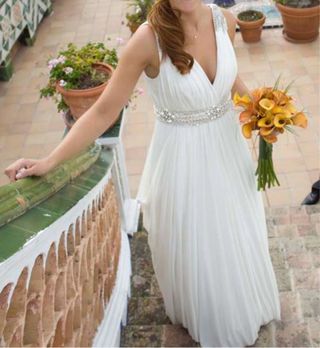 Vestido de Novia Rosa Clará Blanco roto de seda