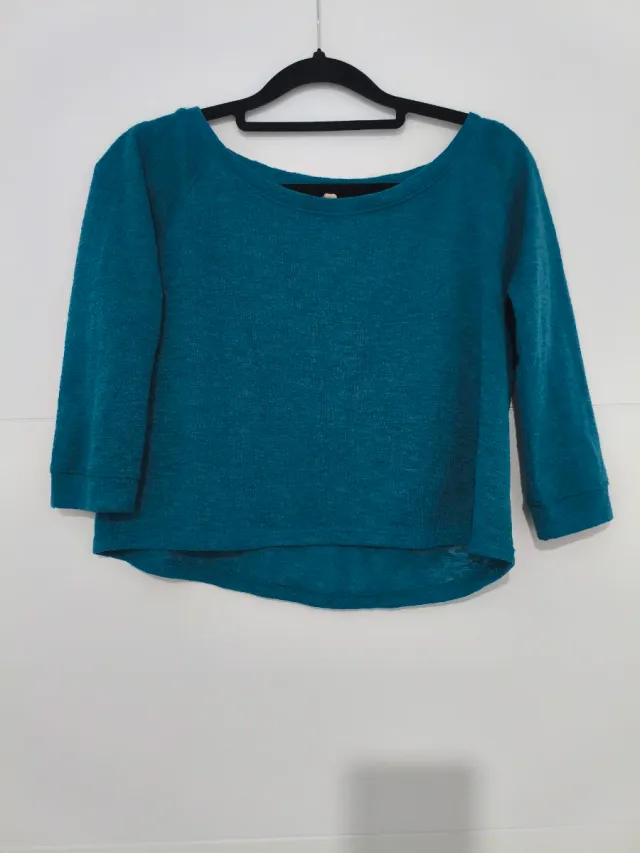 Jersey manga 3/4 azul verdoso Talla S