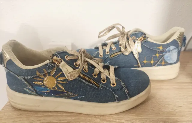 Zapatillas vaqueras pintadas a mano 40