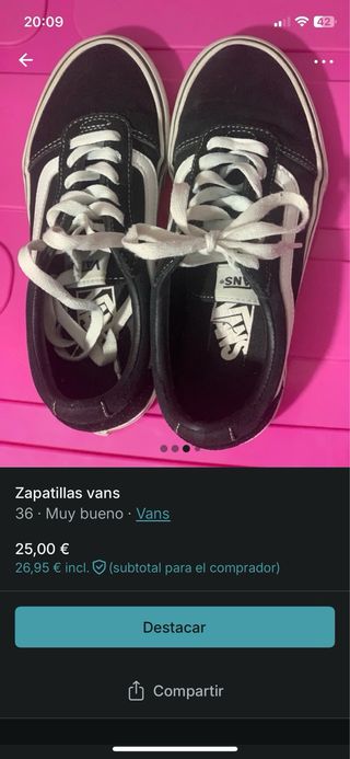 Zapatillas Vans Negras y Blancas