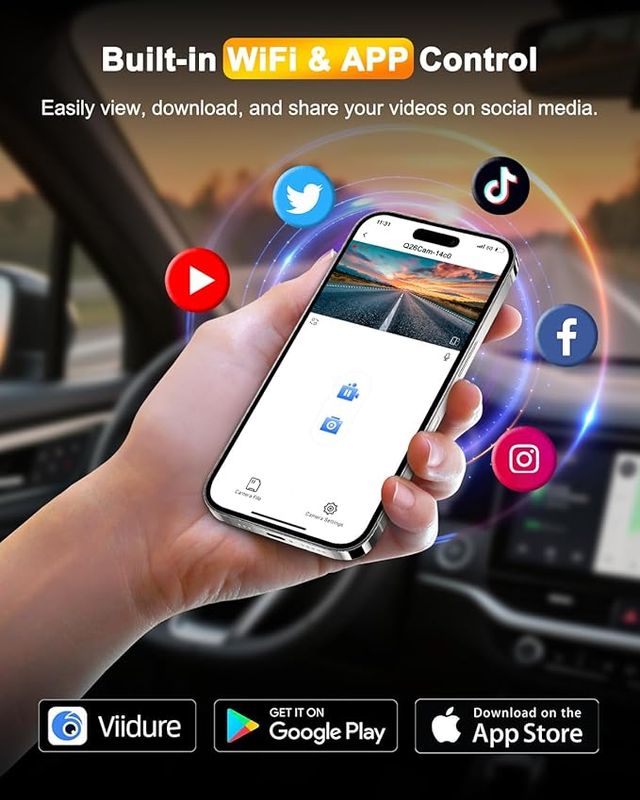 Dashcam 4K + 1080P WiFi