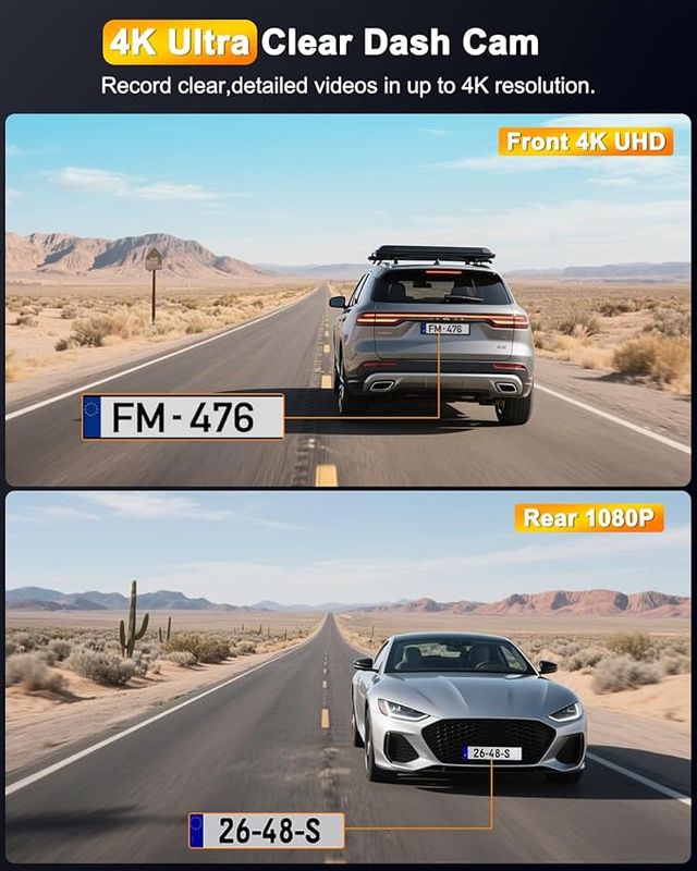 Dashcam 4K + 1080P WiFi
