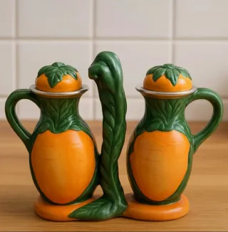 Contenitore per olio e aceto di zucca vintage