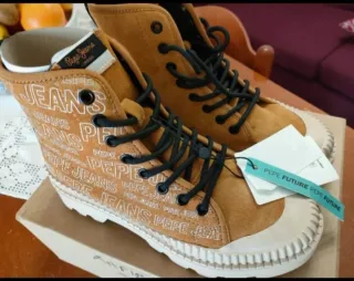 Anfibi Pepe Jeans donna beige/marrone