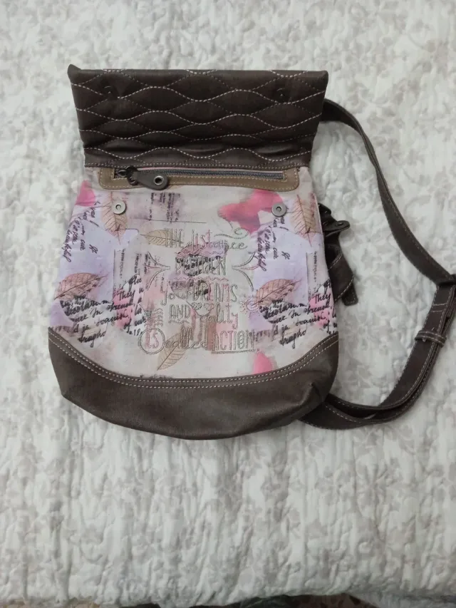Bolso Mochila Antirrobo Marrón Multicolor