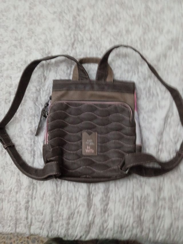 Bolso Mochila Antirrobo Marrón Multicolor