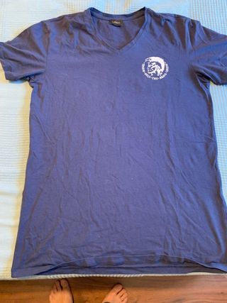 Camiseta Diesel azul cuello pico