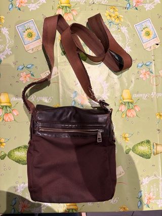 Borsello Piquadro Pelle e Tessuto Marrone