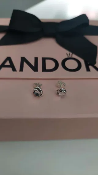 Pendientes Pandora Flor Rosa y Plata