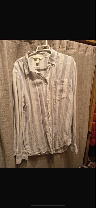 Camisa Rayas Azul y Blanco