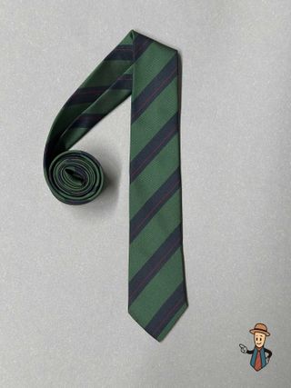 Corbata vintage rayas verde, azul marino y burdeos