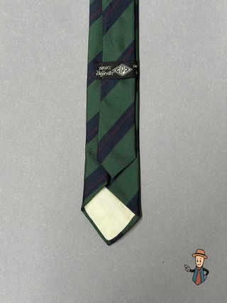 Corbata vintage rayas verde, azul marino y burdeos