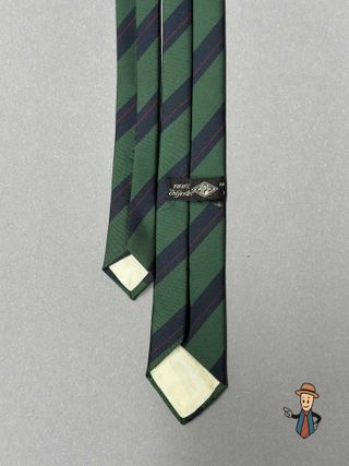 Corbata vintage rayas verde, azul marino y burdeos