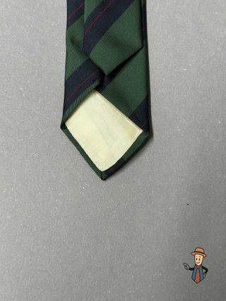 Corbata vintage rayas verde, azul marino y burdeos