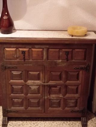 Taquillón recibidor madera y metal