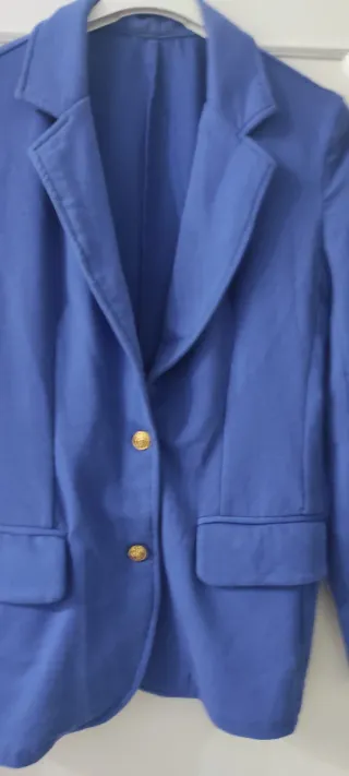Giacca elegante donna blu con bottoni oro