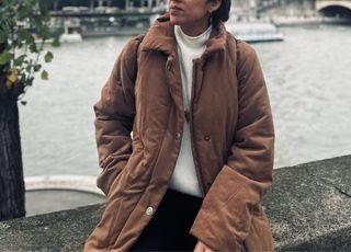 Abrigo vintage oversize marrón invierno