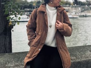 Abrigo vintage oversize marrón invierno