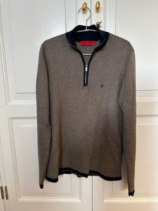 Jersey Carolina Herrera Marrón Media Cremallera