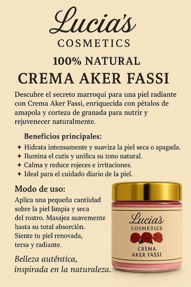Crema Aker Fassi Lucia's Cosmetics 100% Natural