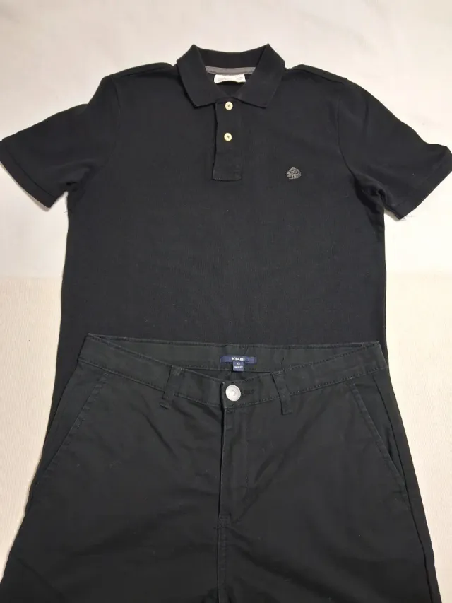 Pantalón y Polo Negro T XS.